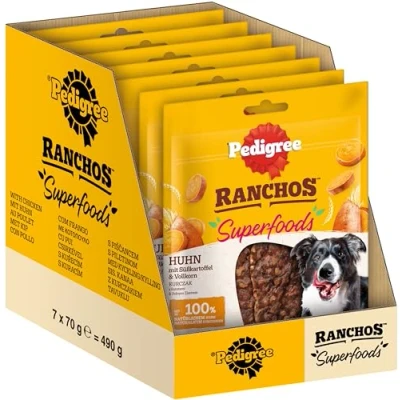 Abbildung von Pedigree Hundesnacks RANCHOS Superfoods mit Huhn 7x70g