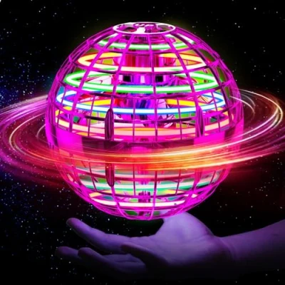 Abbildung von Ivtivfu Fliegender Ball (Rosa), Flying Spinner, Magic Hover Schwebe Ball, Magischer Zauberball, LED UFO Toys, Bumerang, Spielzeug Drohne für Kinder ab 6, 8, 10, 12 Jahren