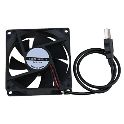 Abbildung von BQLZR 5 V Schwarz 8 cm 8025 USB stummer Kugellager Computergehäuse Netzteillüfter für Computergehäuse, CPU Kühler