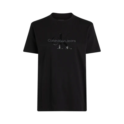 Abbildung von Calvin Klein Jeans PLUS Glossy Monologo Regular TEE Tshirt print, Damen, Größe: 6XL, Black