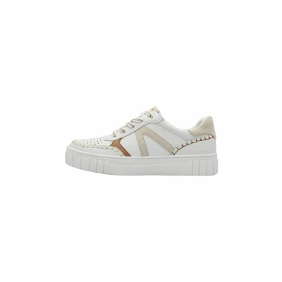 Abbildung von MARCO TOZZI Damen Sneaker flach mit Schnürsenkeln Freizeit, Mehrfarbig (White/Dune), 38 EU
