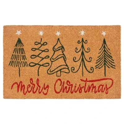 Abbildung von HANSE Home Fußmatte &quot;Kokos Five Christmas Trees&quot;, rechteckig, Schmutzfangmatte, Rutschfest, Outdoor, Weihnachten, Kokosmatte, Flur