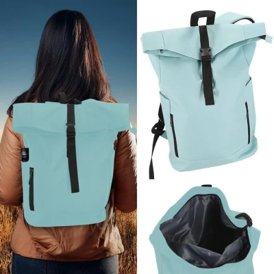 Abbildung von CEPEWA Rucksack Falt Urban 30l hellblau 40x57x15cm 600D Polyester Rolltop
