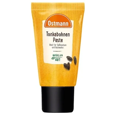 Abbildung von Ostmann Gewürze Tonkabohnen Paste aus natürlichen Zutaten, mit geriebener Tonkabohne, für Crème brûlée, Vanillepudding oder Milchreis 50 g in praktischer Dosier Tube