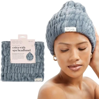Abbildung von Kitsch Spa Extra breites Gesichts Stirnband Mehrzweck Hautpflege zum Waschen des Make up &amp; für Frauen Haarband ideal Gesichtswäsche