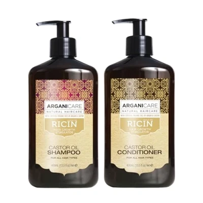 Abbildung von Arganicare Duo (Wachstumsbeschleuniger Shampoo + Rekonstruktor Conditioner) mit Bio Rizinusöl 400 ml (Set 2 Produkten)
