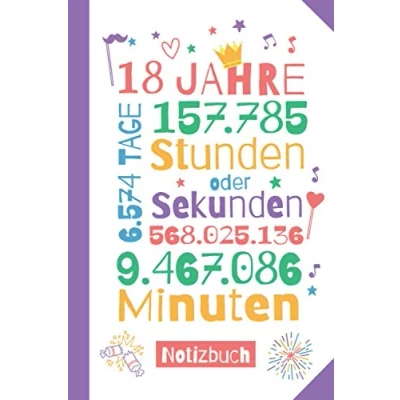 Abbildung von 18 Jahre Notizbuch: Geschenk zum 18.Geburtstag für Mann oder Frau Party Lustige Geschenkidee Persönlich signieren und verschenken
