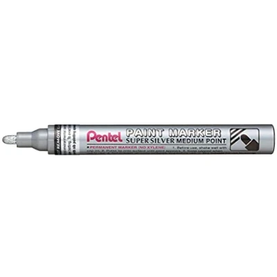 Abbildung von Pentel MMP10 Z Paint Marker, Lackmarker silber, 2,5 mm Strich, 1 Stück