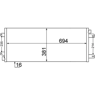 Abbildung von MAHLE ORIGINAL AC 527 000S Klimakondensator ohne Trockner 14 14,2 688, 694 RENAULT: MASTER 2 Kasten, Bus, Pritsche/Fahrgestell