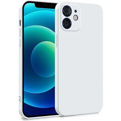 Abbildung von MyGadget Hülle kompatibel mit iPhone 12 Zweilagige Handyhülle Kameraschutz Cover Innenfutter &amp; Silikon außen Weiß