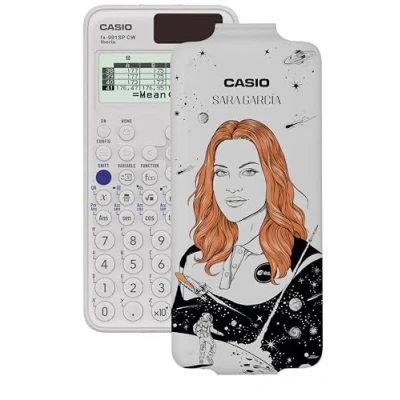 Abbildung von Casio FX 991SP CW Wissenschaftlicher Taschenrechner mit Sara Garcia, illustriert von Herranz, empfohlen für den spanischen und portugiesischen Lebenslauf, 5 Sprachen, über 560 Funktionen,