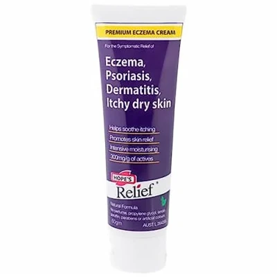 Abbildung von Hope&#039;s Relief Natural Intensive Dry Skin Cream Feuchtigkeitscreme für Gesicht und Körper, Ekzeme, Psoriasis Dermatitis Behandlung, steroidfrei Babys Erwachsene 60g