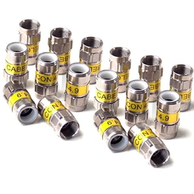 Abbildung von Cabelcon 16 Stück F 56 4.9 Self Install Kompressionsstecker gelb RG6 / 7 mm NiTin