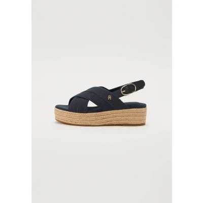 Abbildung von Tommy Hilfiger Plateausandalette, Damen, Größe: 38, Space blue Schuhe