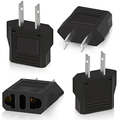 Abbildung von UNIWO [4 Stück] Reiseadapter, Europa auf US Steckeradapter, Deutschland Europa/US/US/China/Japan/Kanada/Mexiko Universaladapter