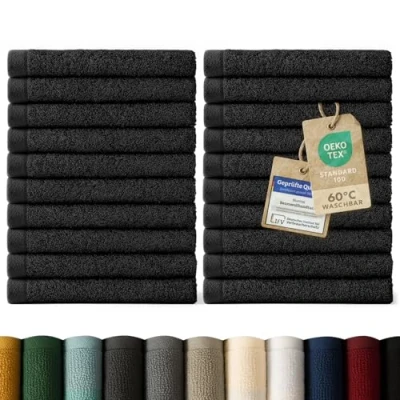 Abbildung von Blumtal Gästehandtücher 30x30cm weich und saugstark, Frottee (24 St), 12er 24er Set, 100% Baumwolle
