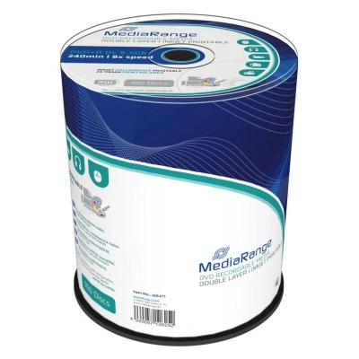 Abbildung von DVD+R 8,5 GB MEDIA RANGE print. FS 8x Double Layer Cakebox 100 Stück