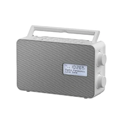 Abbildung von Panasonic RF D30BTEG W Digitalradio mit Bluetooth (DAB+, UKW, Netz und Batteriebetrieb, Spritzwasserschutz, AUX, Weckfunktion, Küchentimer) weiß