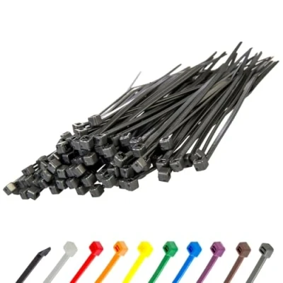 Abbildung von Gocableties Kabelbinder 100 Stück Silber/Grau, 200 mm x 2,5mm mit 8,1 kg Zugfestigkeit, UV Beständig Set