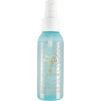 Abbildung von essence Polly Pocket hydro fixing spray, Nr. 01, Transparent, feuchtigkeitsspendend, fixierend, strahlend frisch, vegan, ölfrei, ohne Parabene, Mikroplastikpartikel, 1er Pack (50ml)