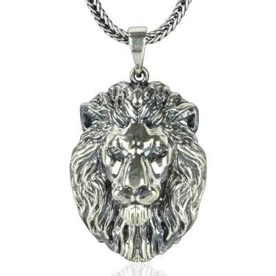 Abbildung von NAHLE Löwe Halskette aus 925 Sterling Löwen Silber Schmuck Anhänger mit Kette Damen Herren inkl. Schmucbox ideal zum verschenken (55cm)