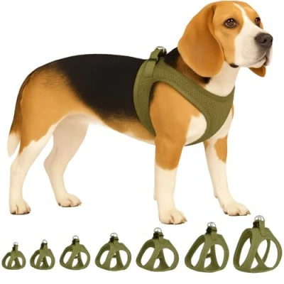 Abbildung von Flamingo Step Go Bento Geschirr Khaki, L (A:32 37 cm, B:42 46 3 mm), Komfortabel und Verstellbar, Ideal für Cocker Spaniel, Beagle, Shetland Sheepdog, Französische Bulldogge usw.