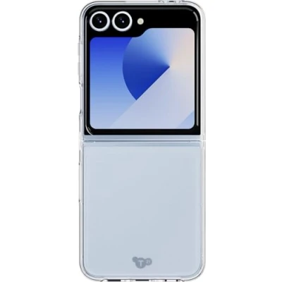 Abbildung von tech21 EvoClear Schutzhülle für Samsung Galaxy Z Flip6 Aufprallschutz Anti Vergilbung transparente Hülle