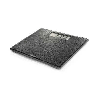 Abbildung von Soehnle Personenwaage Style Sense Comfort Coral, Körperwaage mit hochwertig mattiertem Glas, Coral Design, große LCD Anzeige, rutschhemmende Oberfläche, Waage Tragkraft bis 180kg, schwarz