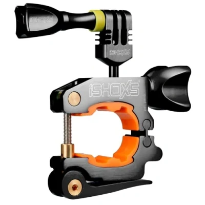 Abbildung von iSHOXS ProMount Action Kamera Halterung Aluminium passend für GoPro Hero 13 12 11 10 9 Zubehör kompatible Kameras Rohr Durchmesser 20 40mm Schwarz