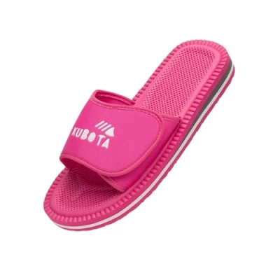 Abbildung von Kubota Badelatschen mit Klettverschluss Badeschuhe für Damen Badeschlappen Strand Baden Latschen Schuhe fur Dusch und Sauna Rosa 39
