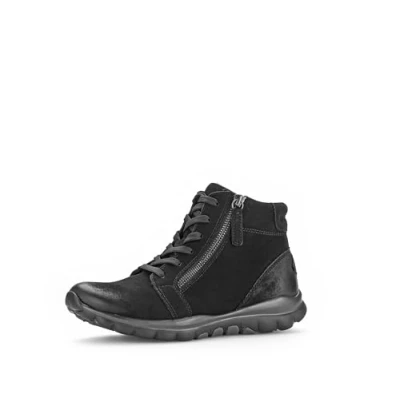 Abbildung von Gabor Damen Schnürstiefeletten, Frauen Stiefeletten,Booties,halbstiefel,Kurzstiefel,uebergangsschuhe,schwarz (Mel.),37 EU / 4 UK