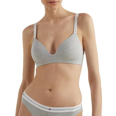 Abbildung von Tommy Hilfiger Damen Triangel BH Stretch, Grau (Light Grey Heather), L