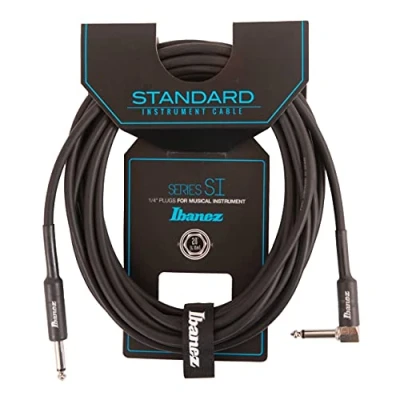 Abbildung von IBANEZ SI Serie (Standard) Instrumentenkabel Gerade &amp; abgewinkelter Stecker Klinke Klinke, Schwarz 6,10 m / 20 ft (SI20L)