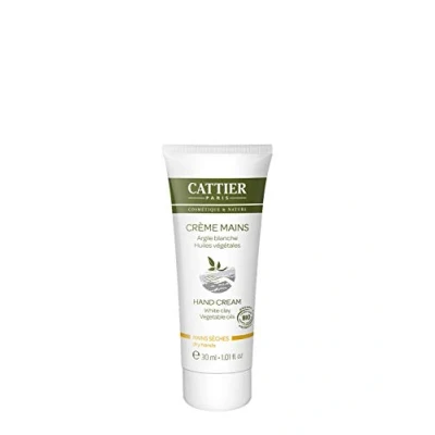 Abbildung von Cattier Handcreme mit weiβer Heilerde, für trockene Hände, vegan, Naturkosmetik, 2 x 30 ml