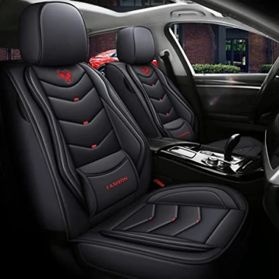 Abbildung von QIOZO ar Sitzbezüge Universal Komplettset für Audi A1 A3 A4 A5 A6 A7 A8 A4L A6L A8L Q2 Q3 Q5 Q7 Q5L Sq5, Rs Q3, B8 / B6, 8P, B7, 6 C5 C6 Autoteile/Wasserdicht/Schwarz