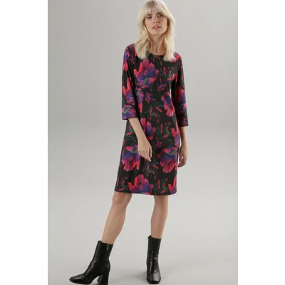 Abbildung von Aniston SELECTED Jerseykleid, mit Blumendruck in Knallfarben
