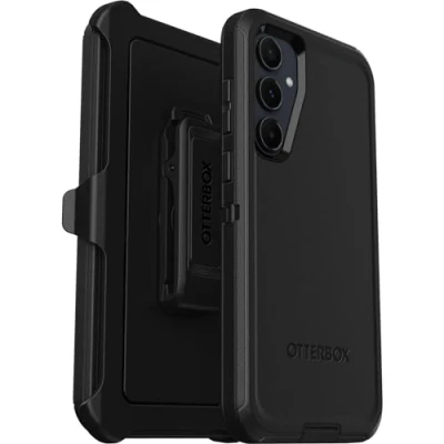Abbildung von OtterBox Defender Hülle für Samsung Galaxy A55 5G,stoßfest, extrem robust, Schutzhülle,5x mehr Stürze als nach Militärstandard, kompatibel mit kabellosem Aufladen,Schwarz/Keine Einzelhandelsverpackung