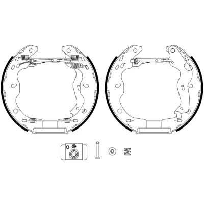 Abbildung von TEXTAR Shoe Kit Pro 84067500 Bremsensatz, Trommelbremse mit Radbremszylinder, Stellelement SUZUKI: SX4 I Schrägheck
