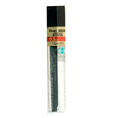 Abbildung von Pentel 0,5 mm 4B Nachfüllminen (12 Röhren, 12 Minen pro Tube)