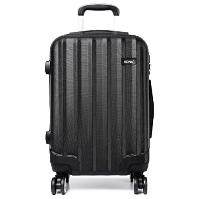 Abbildung von Kono 20 Zoll Handgepäck Leichte ABS Koffer Trolley 4 Räder Spinner Gepäck M (Schwarz)