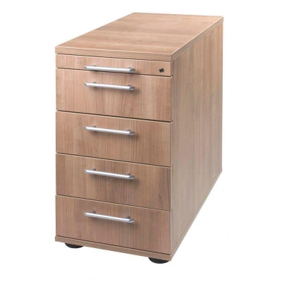 Abbildung von HAMMERBACHER Solid Standcontainer nussbaum 5 Auszüge