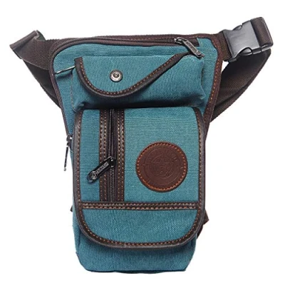 Abbildung von Xieben Leinwand Drop Bein Tasche Für Männer Frauen Taille Gürtel Tactical Military Beutel Motorrad Reiten Radfahren Reise Outdoors Sports Bum Gürteltasche Khaki