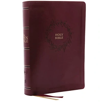 Abbildung von The KJV Open Bible: Complete Reference System, Burgundy Leathersoft, Red Letter, Comfort Print: King James Version