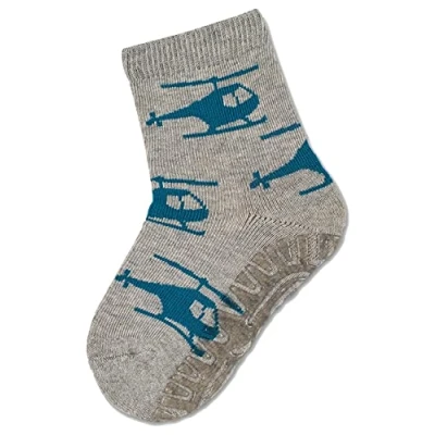 Abbildung von Sterntaler Baby Jungen Fliesen Socken FLI AIR Hubschrauber Strümpfe Rutsch mit Motiv hellgrau meliert, 20