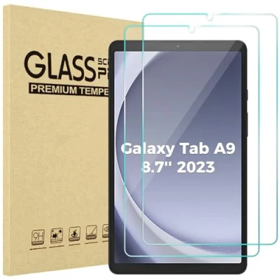 Abbildung von ProCase 2 Stück Schutzfolie für Galaxy Tab A9 8.7 Zoll 2023 (SM X110/SM X115), 9H Gehärtetes Glas Screen Protector Klar