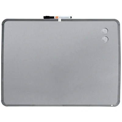 Abbildung von Nobo Magnetisches Mini Whiteboard mit Schmalem Silbernem Rahmen, Tragbar, Wandmontierbar, Hochformat oder Querformat, Integrierte Tragegriffe &amp; Stiftclip, 580 x 430 mm, QB05742C
