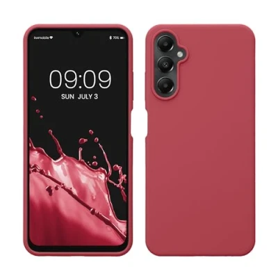 Abbildung von kwmobile Hülle kompatibel mit Samsung Galaxy A05s Silikon Handy Case Handyhülle weiche Oberfläche kabelloses Laden Dark Rose