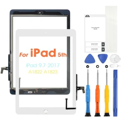 Abbildung von ARSSLY Touchscreen für iPad 9.7 2017 A1822 A1823 Digitizer Bildschirm 5 mit Homebutton, Ersatz 5th Werkzeugen, (kein LCD Display) (Weiß)