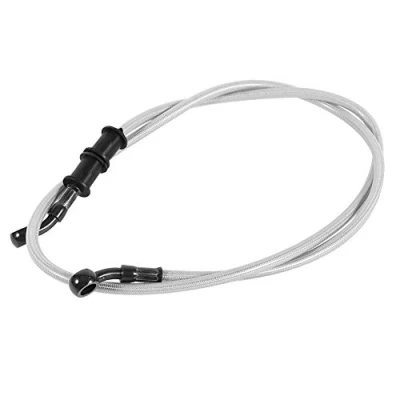Abbildung von Keenso Motorrad Bremsschlauch, 500mm 1200mm geflochtene Ölschlauch Stahl Brems und Kupplungs Bremsleitung für die meisten Fahrräder, Enduro, Motocross (600mm Silber)