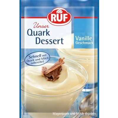 Abbildung von RUF Quark Dessert Vanille, Milchshake Pulver super cremige Quarkspeise, fertig in 3 Minuten